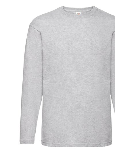 Fruit of the Loom Mens Valueweight Crew Neck Long Sleeve T-Shirt - Heather Gray product