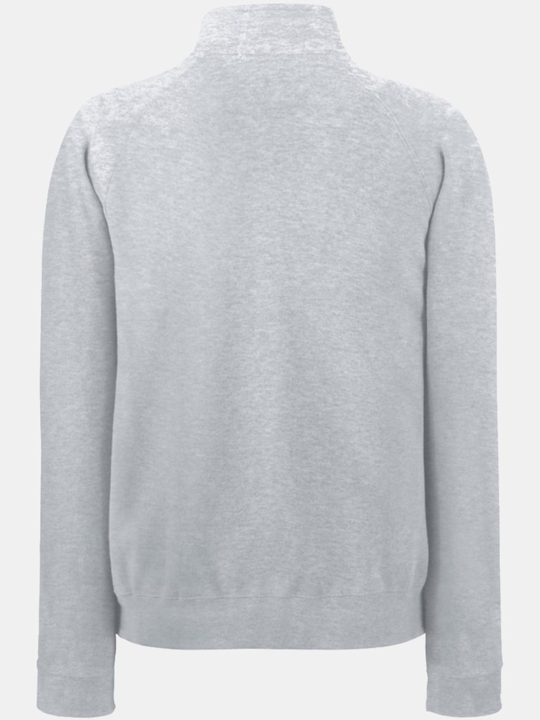 Mens Zip Neck Sweatshirt - Heather Grey