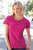 Womens/Ladies Fit Ringspun Premium Tshirt - Fuchsia