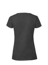 Womens/Ladies Fit Ringspun Premium Tshirt - Light Graphite