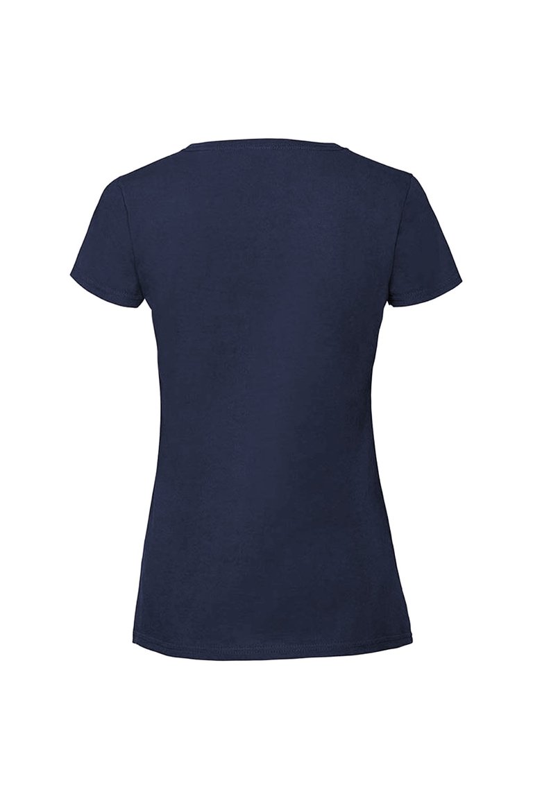 Womens/Ladies Fit Ringspun Premium Tshirt - Navy