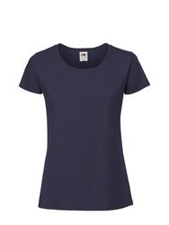 Womens/Ladies Fit Ringspun Premium Tshirt - Navy - Navy