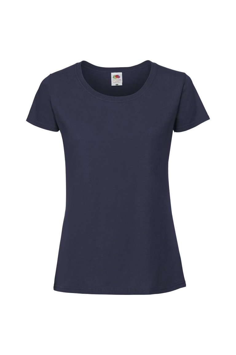 Womens/Ladies Fit Ringspun Premium Tshirt - Navy - Navy