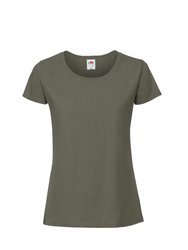 Womens/Ladies Ringspun Premium T-Shirt - Deep Green - Deep Green