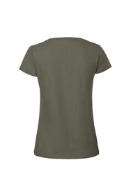 Womens/Ladies Ringspun Premium T-Shirt - Deep Green