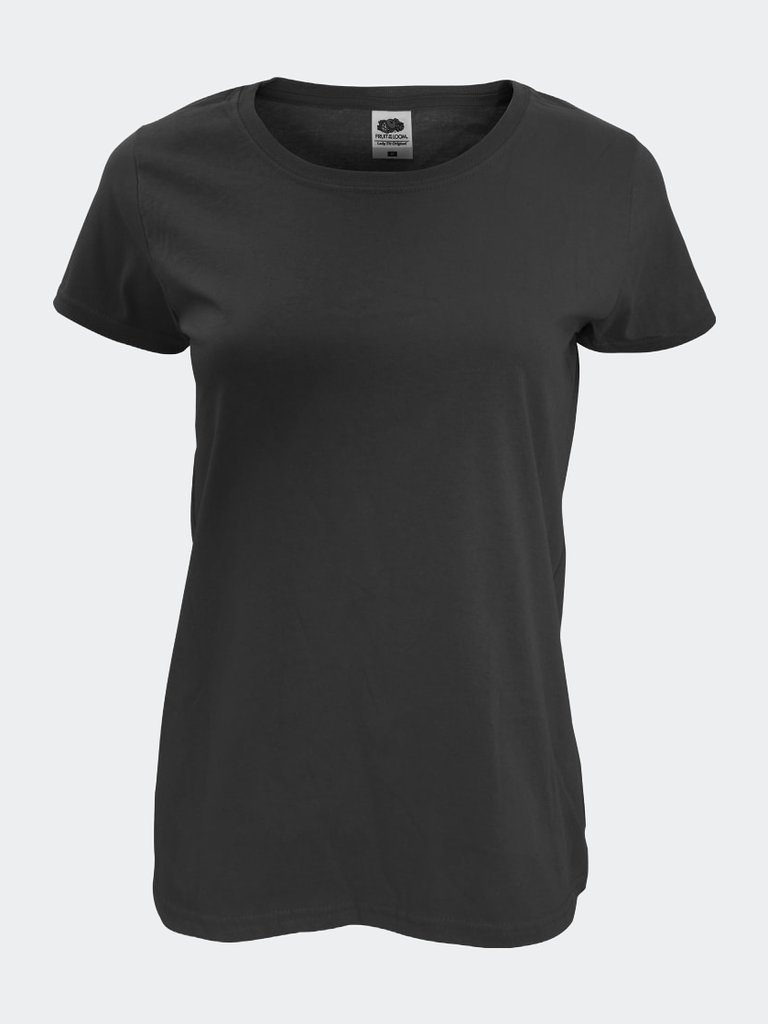 Womens/Ladies Short Sleeve Lady-Fit Original T-Shirt - Black - Black