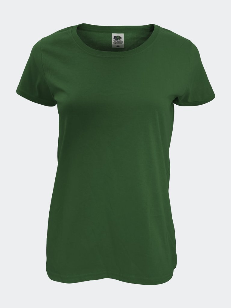 Womens/Ladies Short Sleeve Lady-Fit Original T-Shirt - Bottle Green - Bottle Green