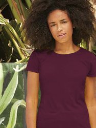 Womens/Ladies Short Sleeve Lady-Fit Original T-Shirt - Burgundy