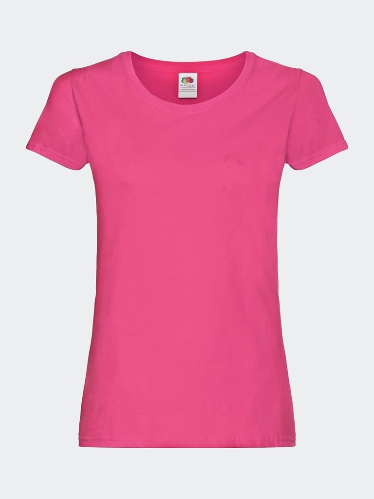 Womens/Ladies Short Sleeve Lady-Fit Original T-Shirt - Fuchsia - Fuchsia