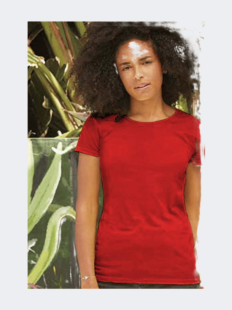 Womens/Ladies Short Sleeve Lady-Fit Original T-Shirt - Red