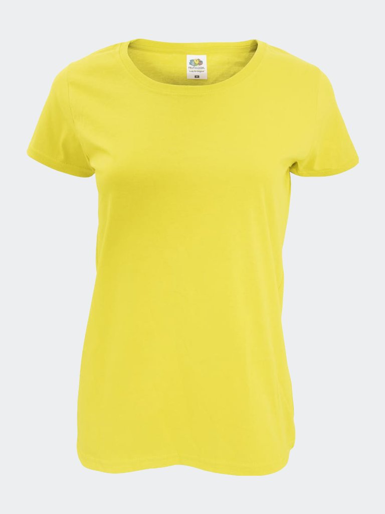 Womens/Ladies Short Sleeve Lady-Fit Original T-Shirt - Yellow - Yellow