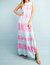 Jersey Tie Dye Maxi Dress - Aqua And Pink - Aqua And Pink