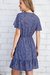 Leopard Print Surplice Dress In Indigo Blue