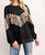 Leopard Sequin Top - Black