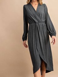 Long Sleeve Dress - Charcoal