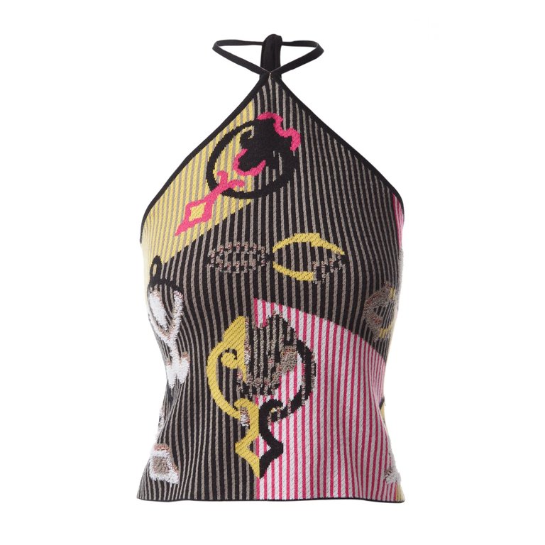 Carrie Jacquard Knit Top - White/Black/Rose/Yellow/Grey