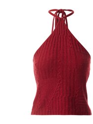 Freya Cable Knit Top - Ruby