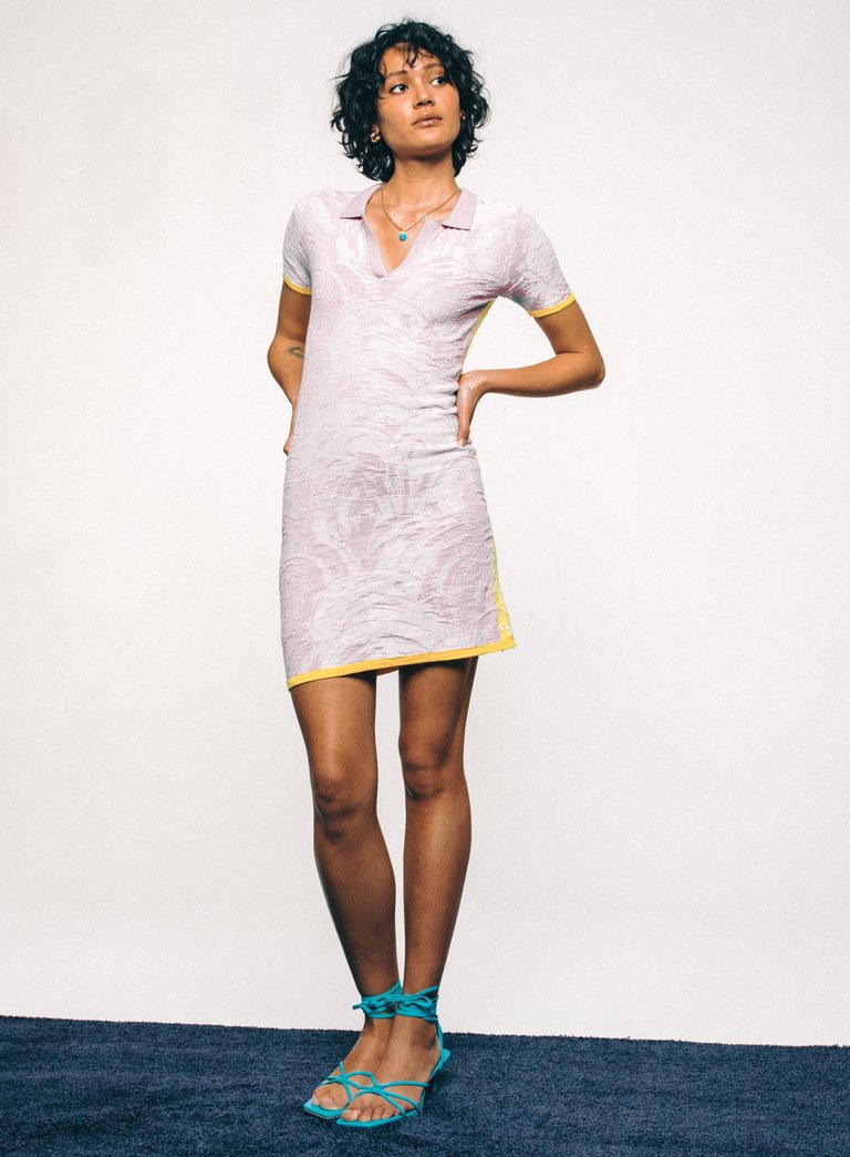 Fully Fashioning | Jolene Jacquard Polo Dress - Multi