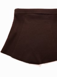 Kayla Rib Knit Shorts - Dark Brown