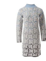 Kora Jacquard Knit Sweater Dress - Gray