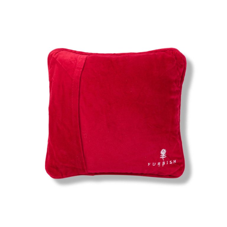 Festive Af Needlepoint Pillow In Bright Red