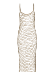 Marley Mesh Handmade Crochet Knit Dress - Sand