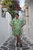 Neena Tiered Kaftan Mini Dress In Neon Citrine