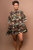 Neena Tiered Kaftan Mini Dress In Penny Lime Brown