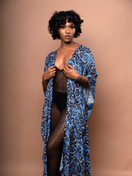 Akila Kimono Wrap Dress - Octavia Cobalt Blue