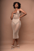 Kaya Crochet Midi Dress in Earthy Sand - Sand