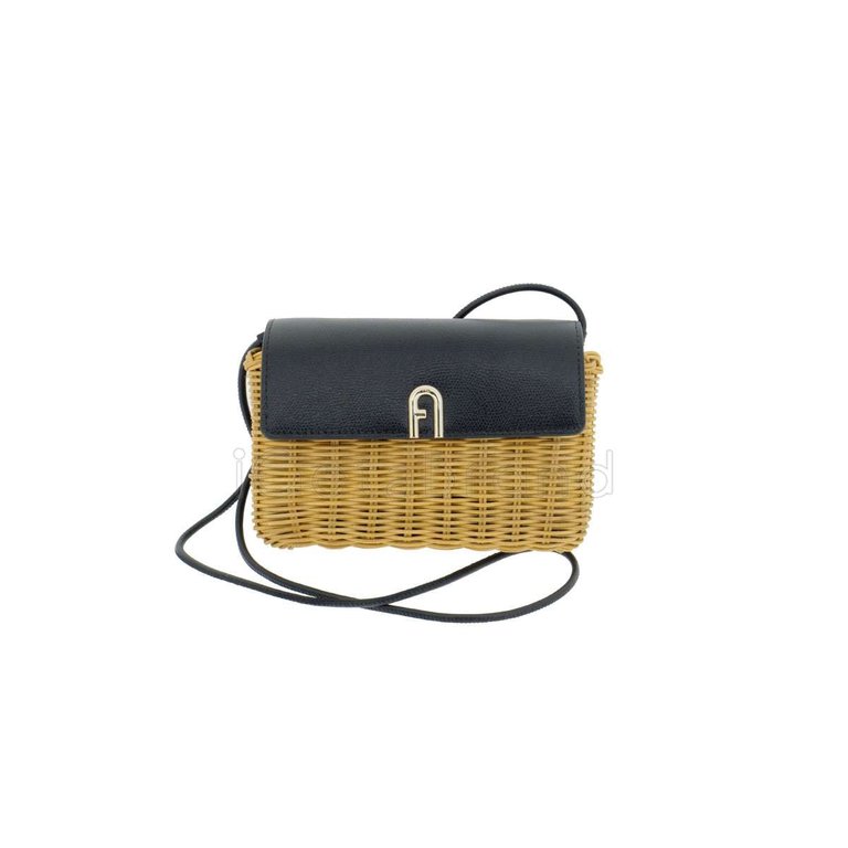 Women Diamante Basket Weave Leather Mini Crossbody Bag