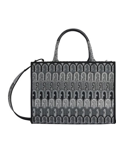 Furla Women Opportunity Tote Leather Canvas Bag Toni Grigio product