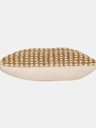 Ayaan Pom Pom Throw Pillow Cover - Mustard/White