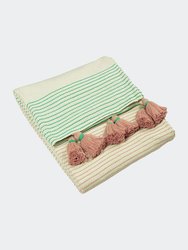 Banda Tassel Throw - Mint/Pink - Mint/Pink