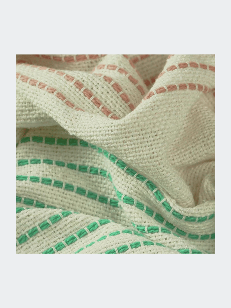 Banda Tassel Throw - Mint/Pink