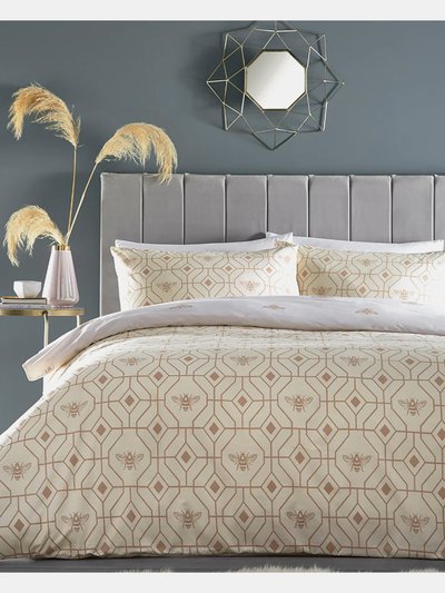 Furn Bee Deco Geometric Duvet Set - Champagne - King/UK - Superking product