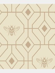 Bee Deco Geometric Duvet Set - Champagne - Queen/UK - King