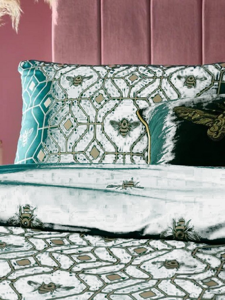 Bee Deco Geometric Duvet Set - Emerald Green (Twin) (UK - Single)