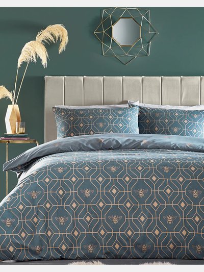 Furn Bee Deco Geometric Duvet Set - French Blue - Queen/UK - King product