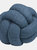 Boucle Fleece Knotted Throw Pillow - Blue - Blue