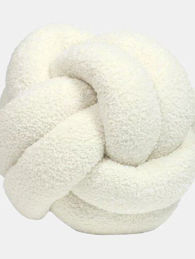 Furn Boucle Fleece Knotted Throw Pillow - Ecru product
