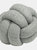 Boucle Fleece Knotted Throw Pillow- Silver - Silver
