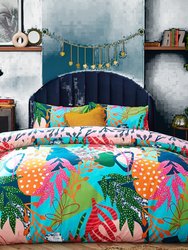 Coralina Palm Leaf Duvet Set - Multicolored (Full) (UK - Double) - Multicolored