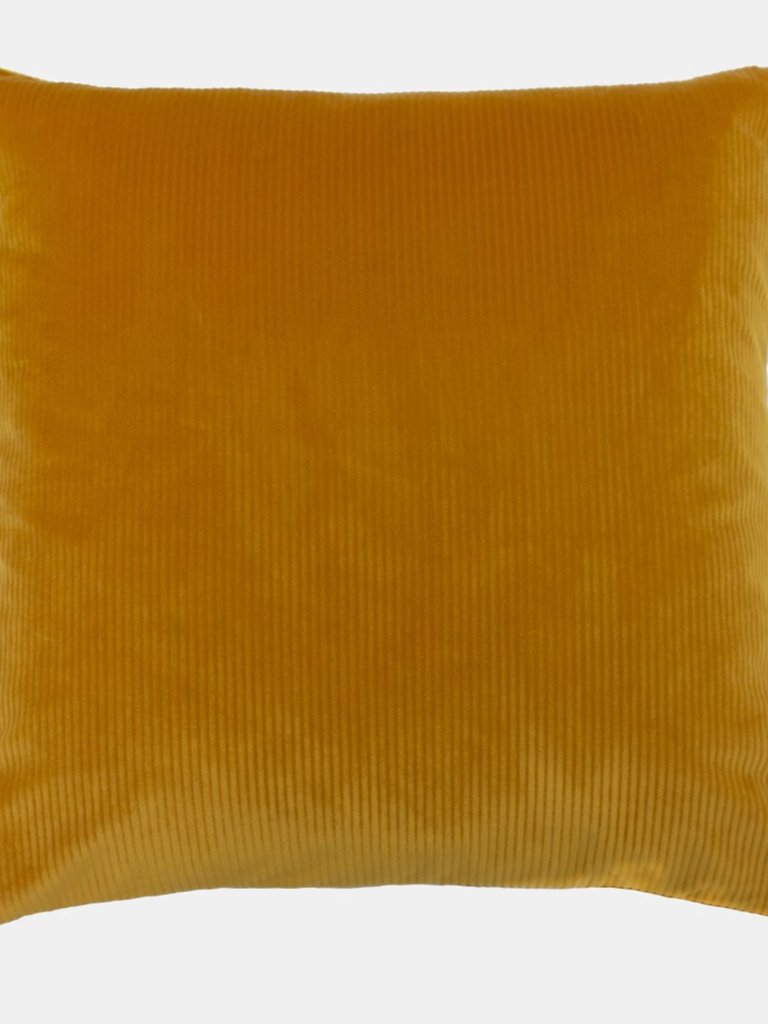 Furn Aurora Corduroy Throw Pillow Cover (Ochre Yellow) (18 x 18 in) - Ochre Yellow