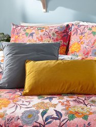 Furn Azalea Floral Duvet Set (Red) (Full) (UK - Double)