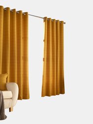 Furn Ellis Ringtop Eyelet Curtains (Ochre) (46 x 54 in) - Ochre