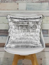 Furn Flicker Tiered Fringe Cushion Cover (Graphite) (18 x 18 in)