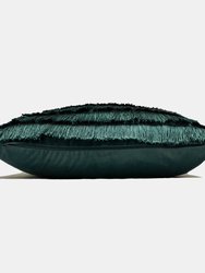 Furn Flicker Tiered Fringe Cushion Cover (Teal) (18 x 18 in)