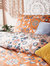 Furn Folk Floral Duvet Set (Orange) (Queen) (UK - King)