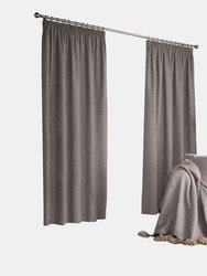 Furn Harrison Pencil Pleat Faux Wool Curtains (Pair) (Gray) (66x72in) (66x72in) - Gray
